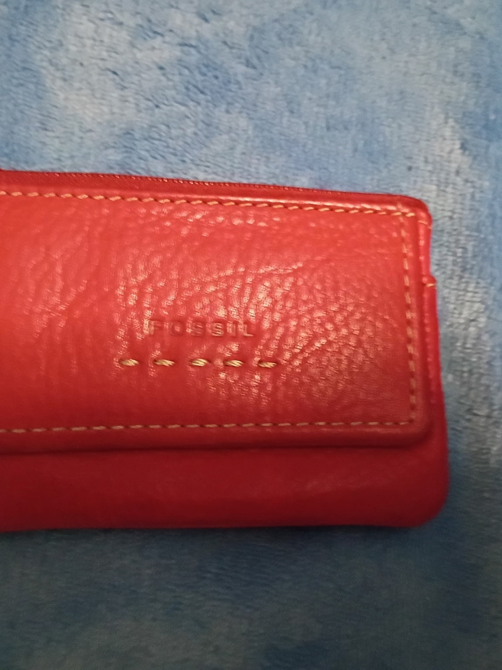Fossil Red Pebbled Leather Women's Wallet